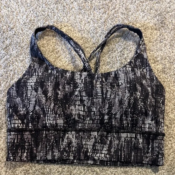Lululemon Athletica Black and White Patterned Sports Bra - Picture 1 of 2